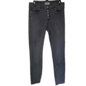 WE THE FREE 24 (Free People)Distressed /Destroyed Hi Rise Buttonfly Skinny Jeans